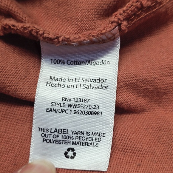 Wrangler Workwear Shirt Mens Large Long Sleeve Pocket Green Orange Lot of Two - Picture 7 of 12